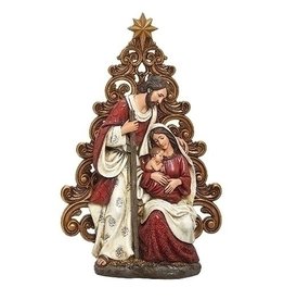 Roman Holy Family with Gold Filigree Tree Statue