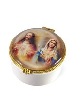 Hirten Rosary Box - Sacred & Immaculate Hearts, Porcelain