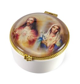 Hirten Porcelain Sacred & Immaculate Hearts Rosary Box