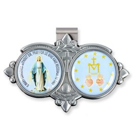 Hirten Visor Clip - Miraculous Medal, Colored Enamel