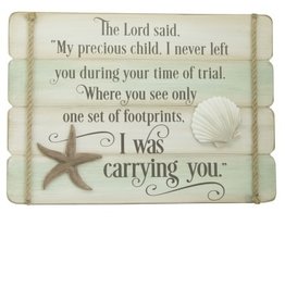 Abbey & CA Gift Plaque - Footprints 10x14