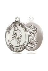 St. Christopher Sport Medal, Large - Wrestling - Sterling Silver