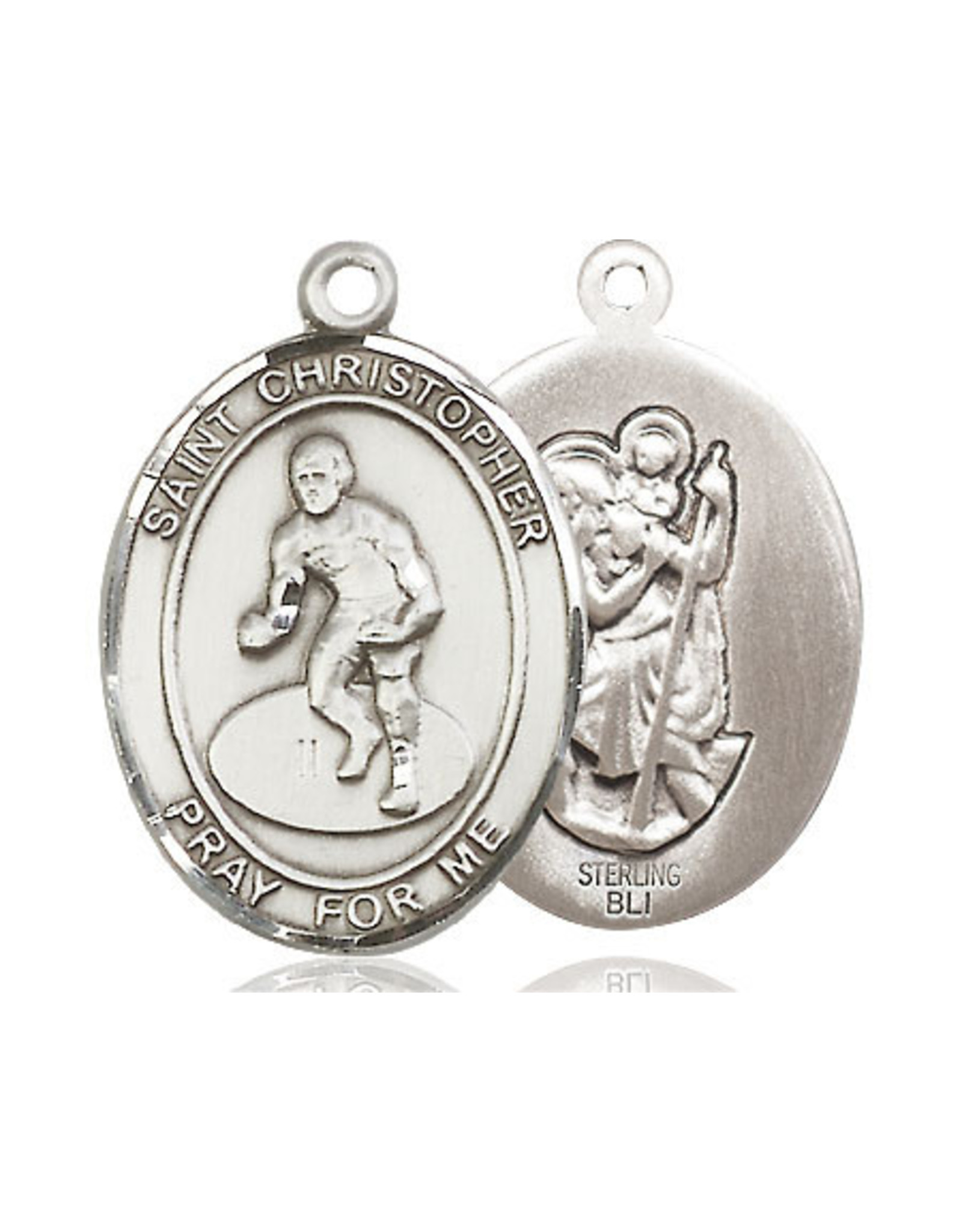 St. Christopher Sport Medal, Large - Wrestling - Sterling Silver