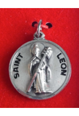 Christian Brands Catholic Medal - St. Leon, Sterling Silver - 20" Chain