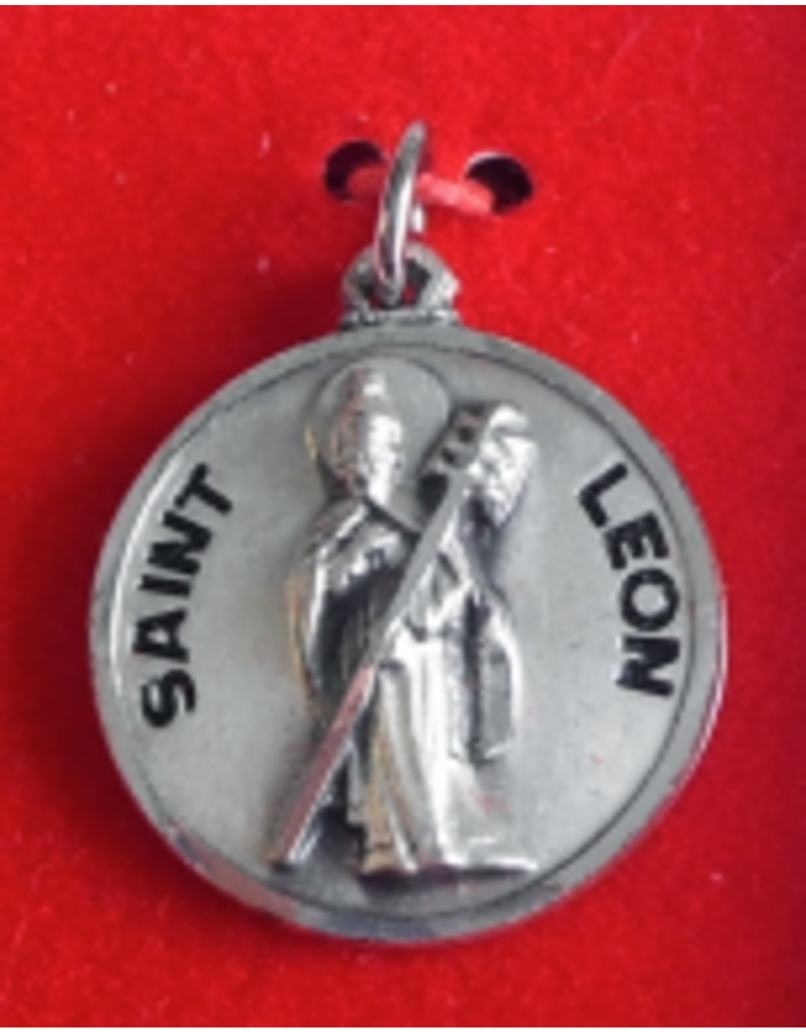 Christian Brands Catholic Medal - St. Leon, Sterling Silver - 20" Chain