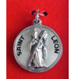 Christian Brands Catholic Medal - St. Leon, Sterling Silver - 20" Chain