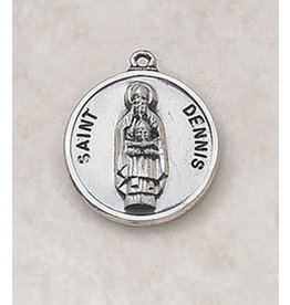 Creed Medal - St. Dennis, Sterling Silver - 20" Chain