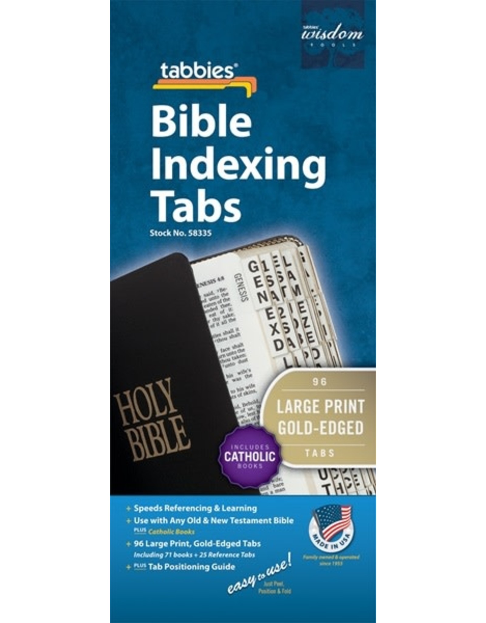 Tabbies Bible Tabs-Catholic-Large Print-Gold