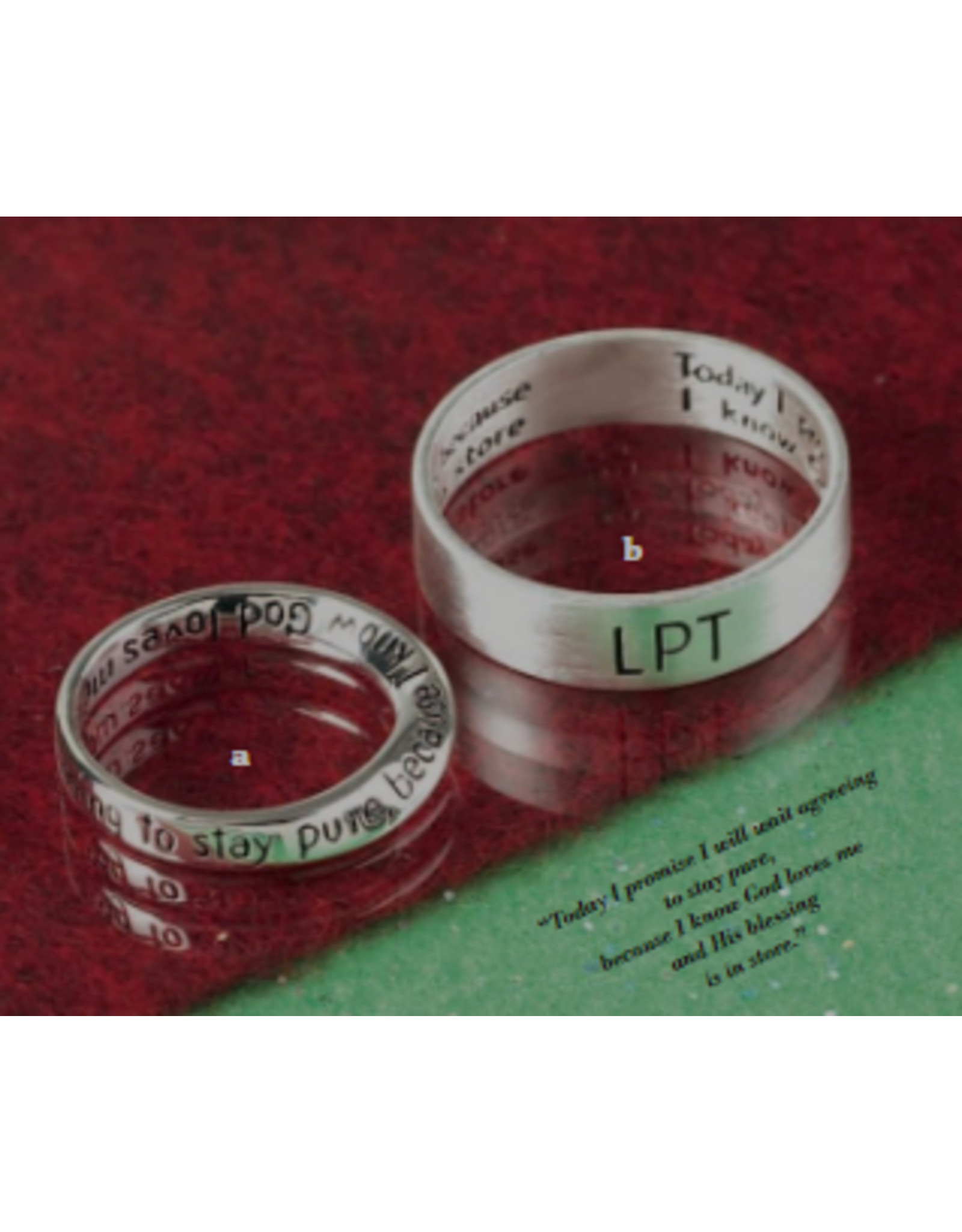 Ring - LPT (Love, Purity, Trust)-Silver Plated-Size 12