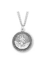 HMH St. Christopher Medal - Be My Guide, Sterling Silver, 24" Chain