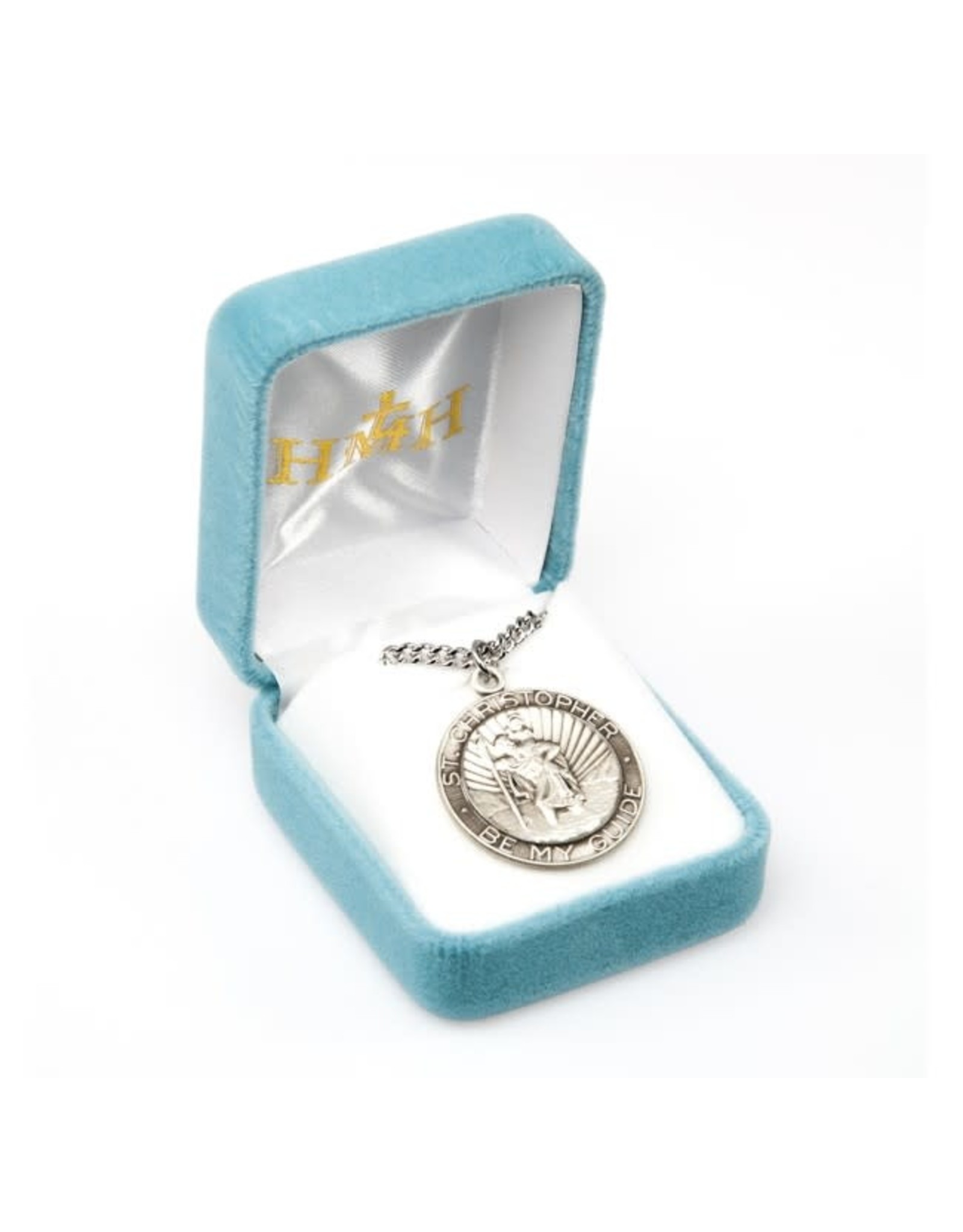 HMH St. Christopher Medal - Be My Guide, Sterling Silver, 24" Chain