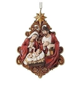 Roman Ornament - Holy Family with Gold Filigree Tree