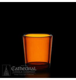 Cathedral Candle Votive Light Glass - Amber, 15 Hour (Each)