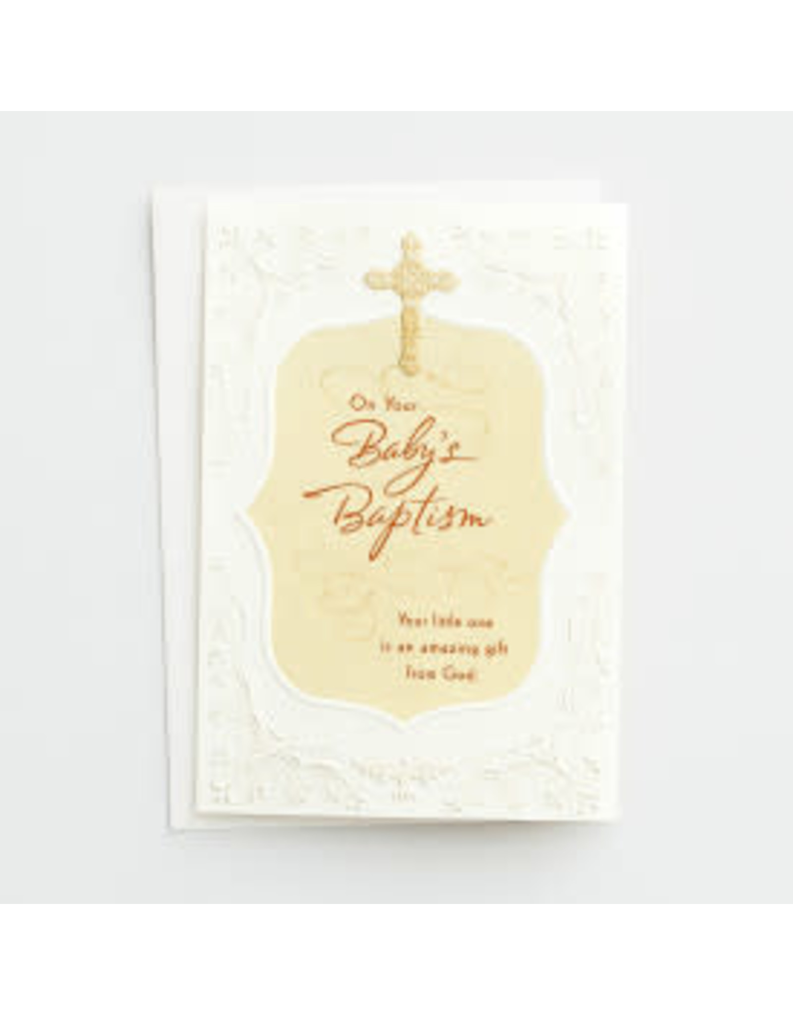 Dayspring Baptism Card, White and Gold