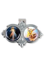 Hirten Visor Clip - Divine Mercy/St. Michael, Colored Enamel