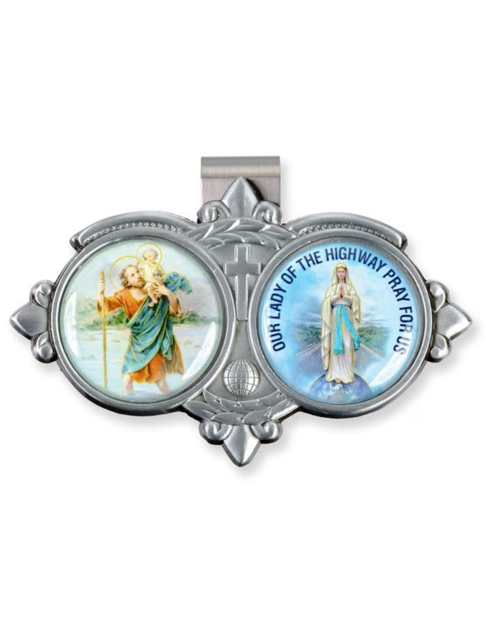 Hirten Visor Clip - St. Christopher/Our Lady of the Highway