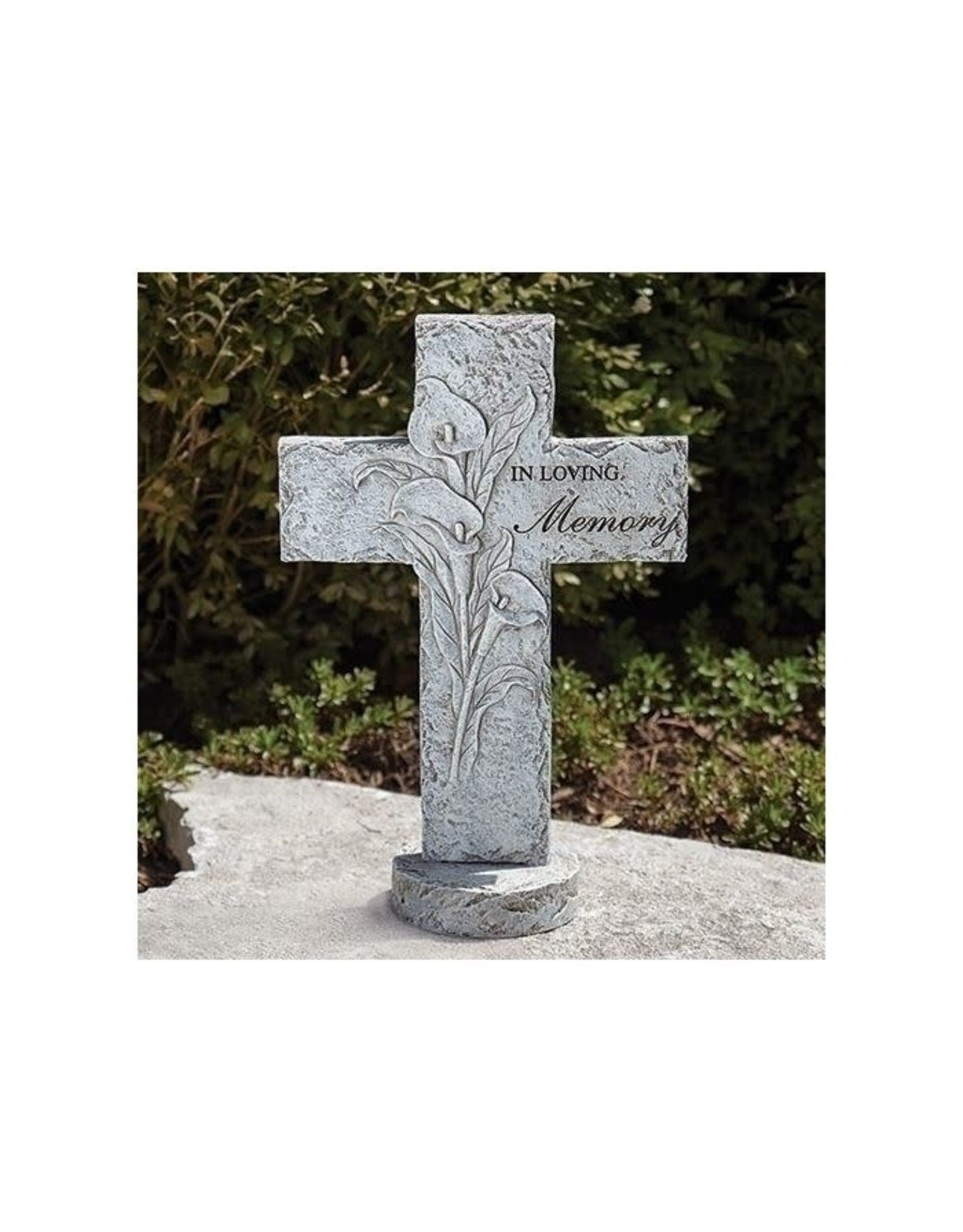 Memorial Cross With Angel - Remember With Statues For The Home