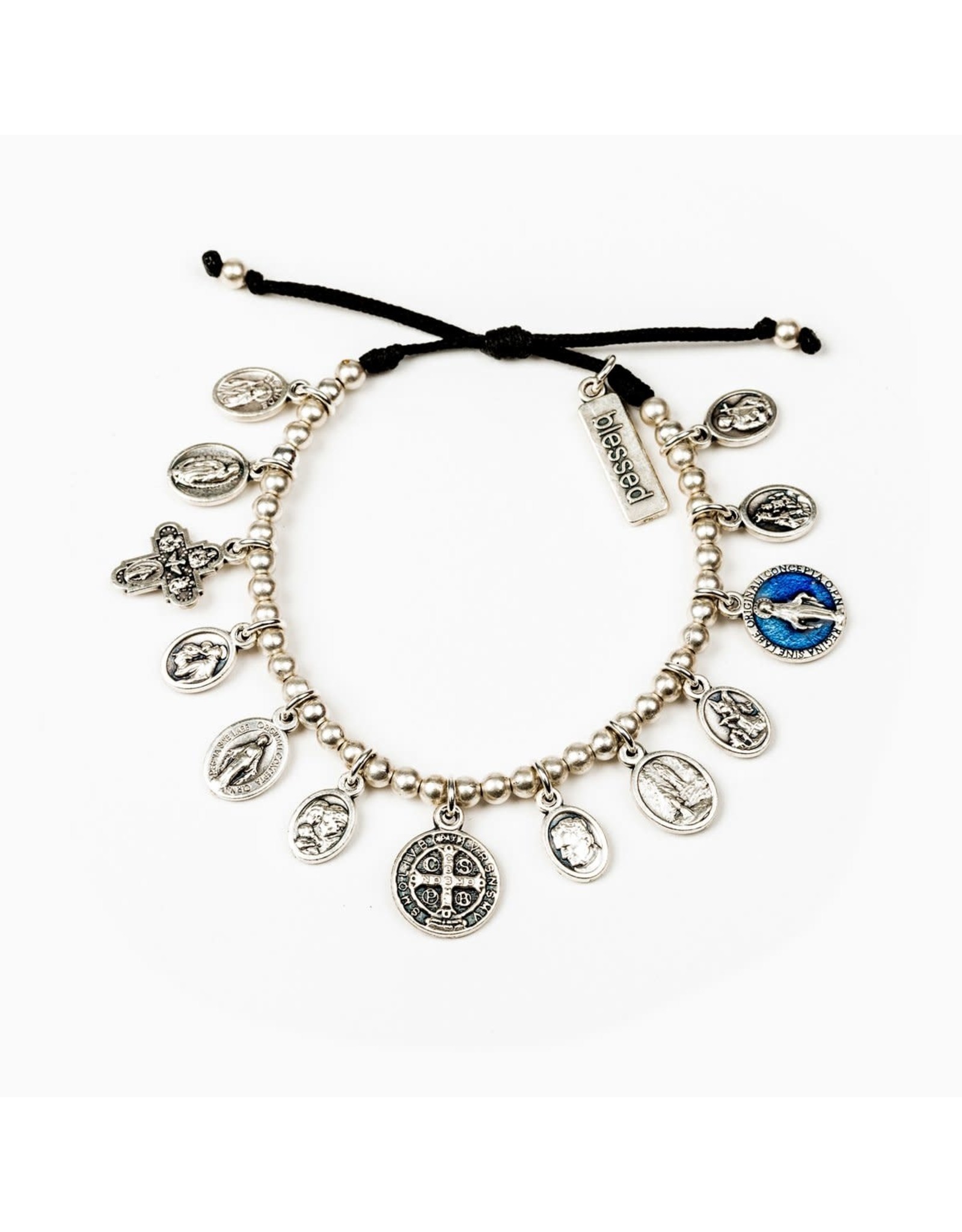 My Saint My Hero Bracelet -  Glory Saints & Angels - Black/Silver