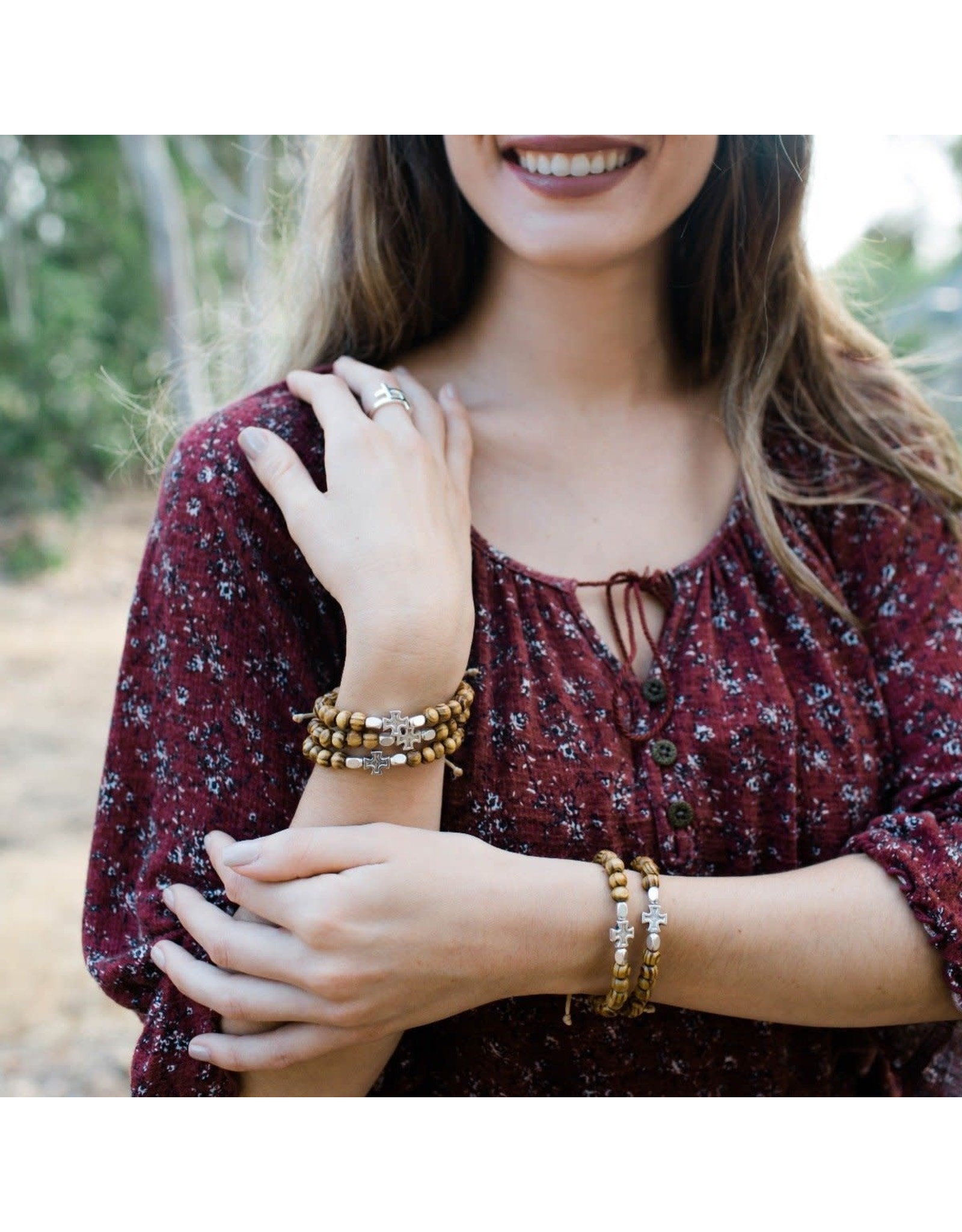 My Saint My Hero Bracelet -  St. Peregrine, Healing - Silver (Rooted in Faith)