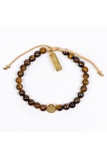 My Saint My Hero Bracelet - A Father's Love, Blessing for my Child - Gold/Tan/Tiger's Eye