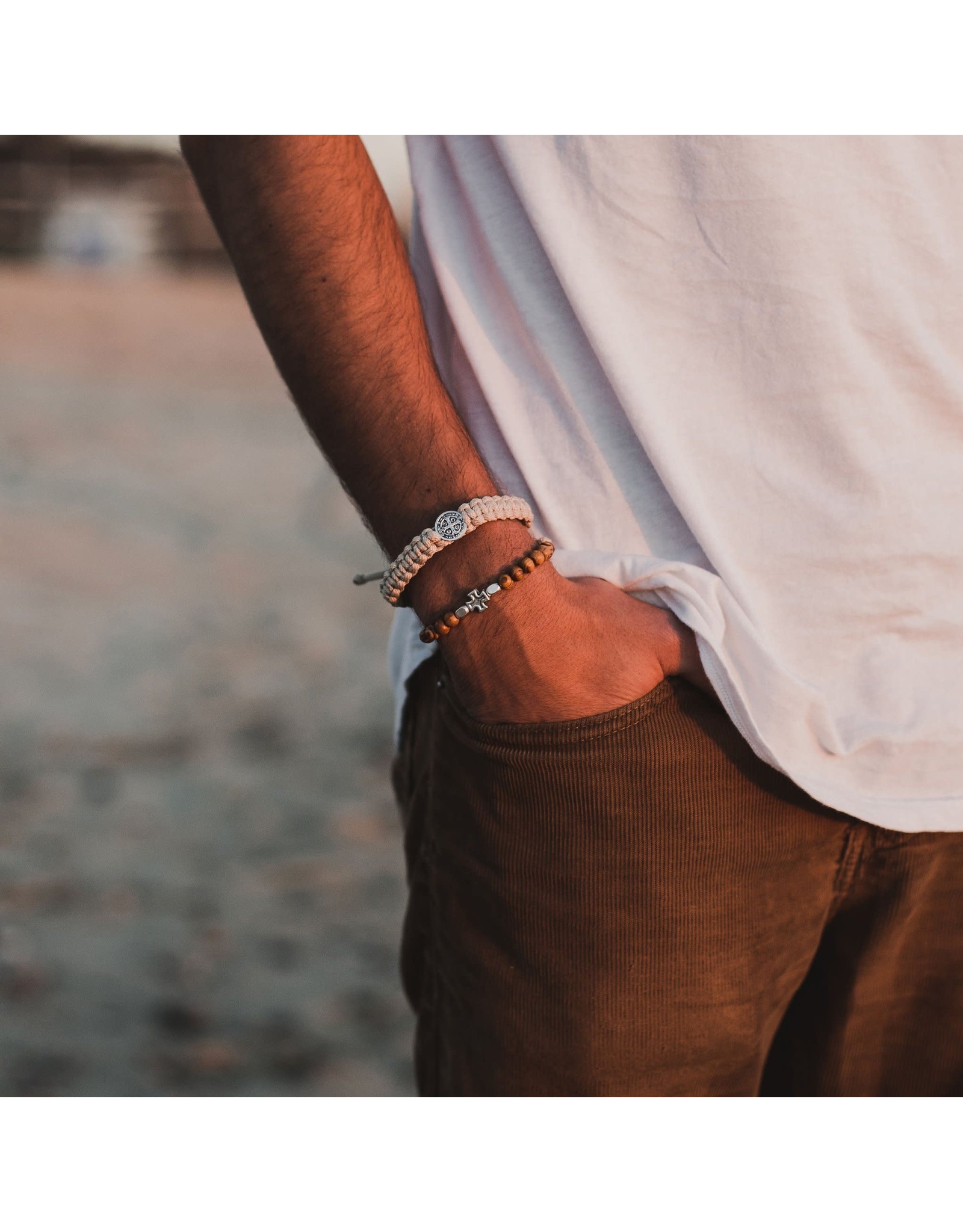 Catholic Jewelry | Leather Bracelet, Saint Michael | Leaflet Missal