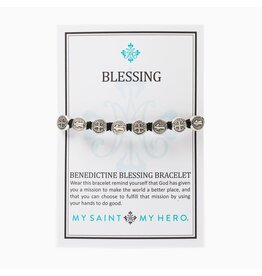 My Saint My Hero Bracelet - Benedictine Blessing - Black/Silver