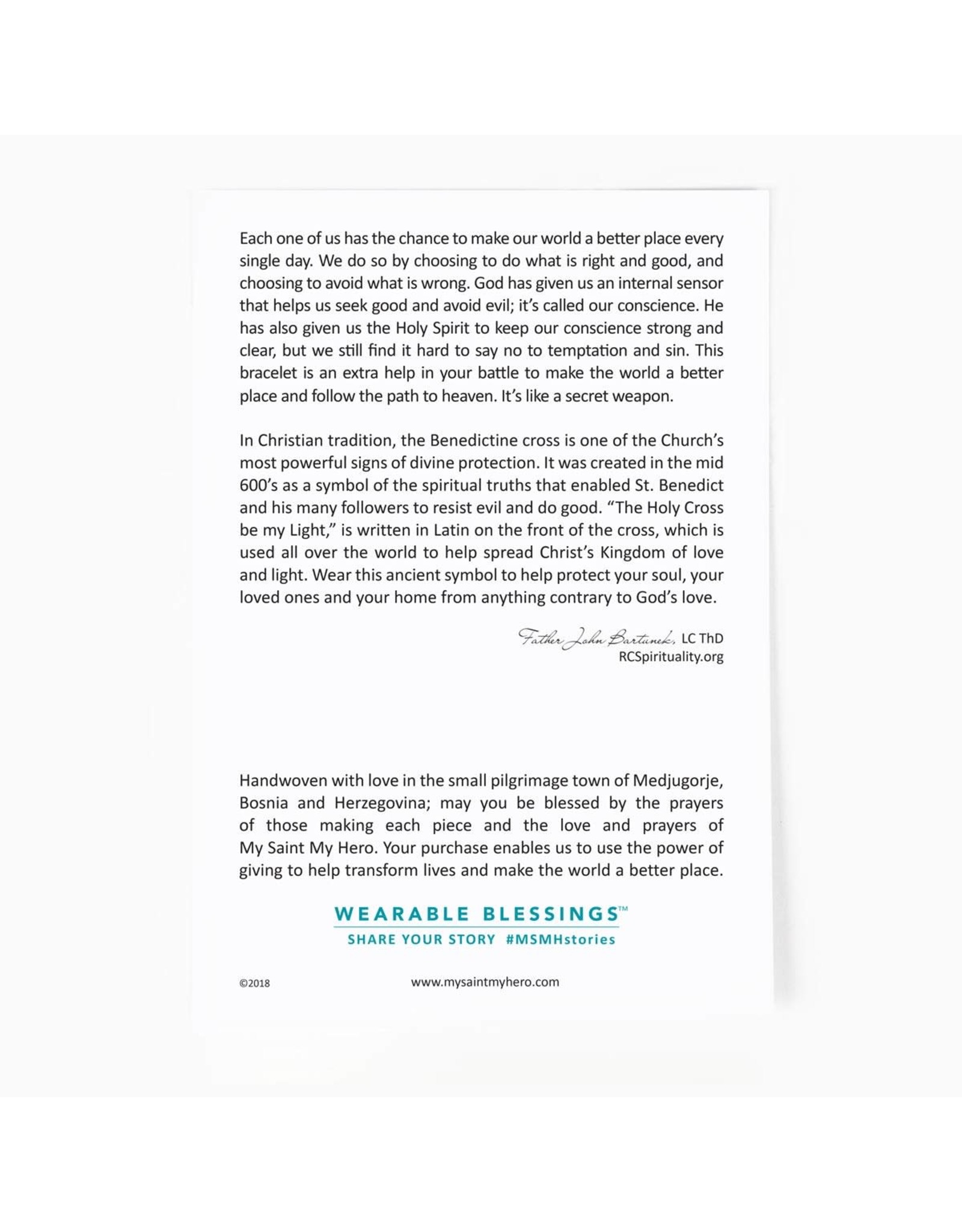 My Saint My Hero Bracelet - Benedictine Blessing - Black/Silver