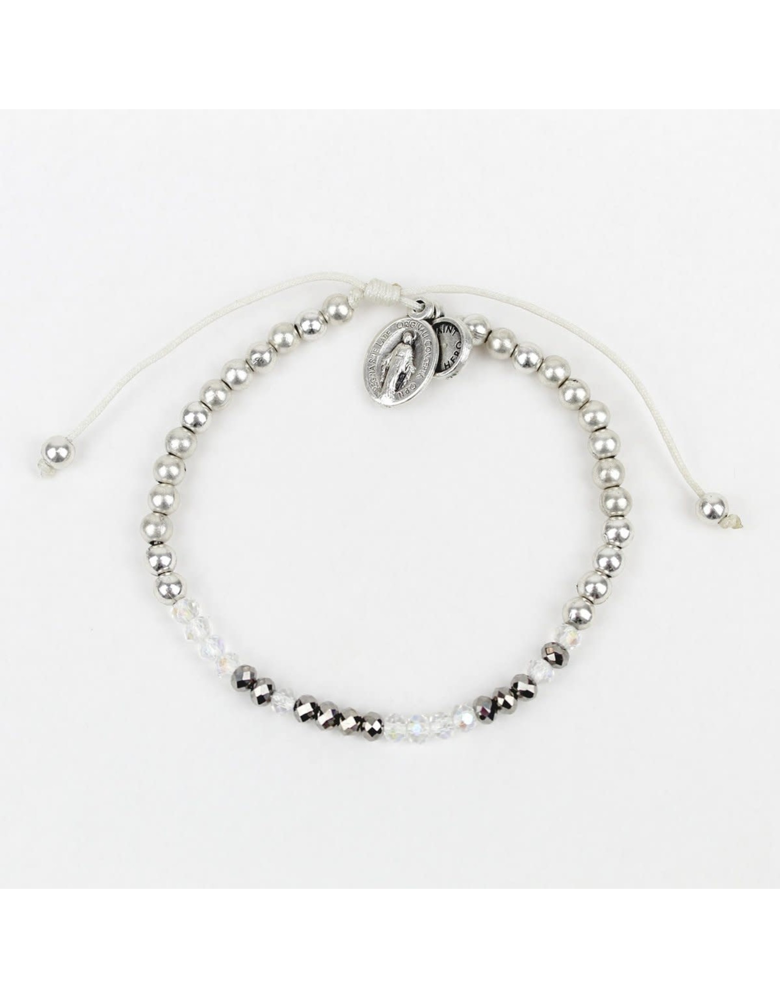 My Saint My Hero Bracelet - Sponsor. Morse Code - Silver