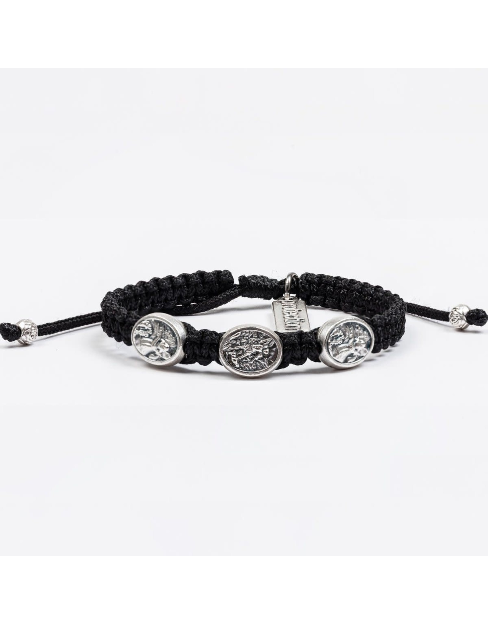 My Saint My Hero Kids Bracelet - St. Michael Protection - Black/Silver