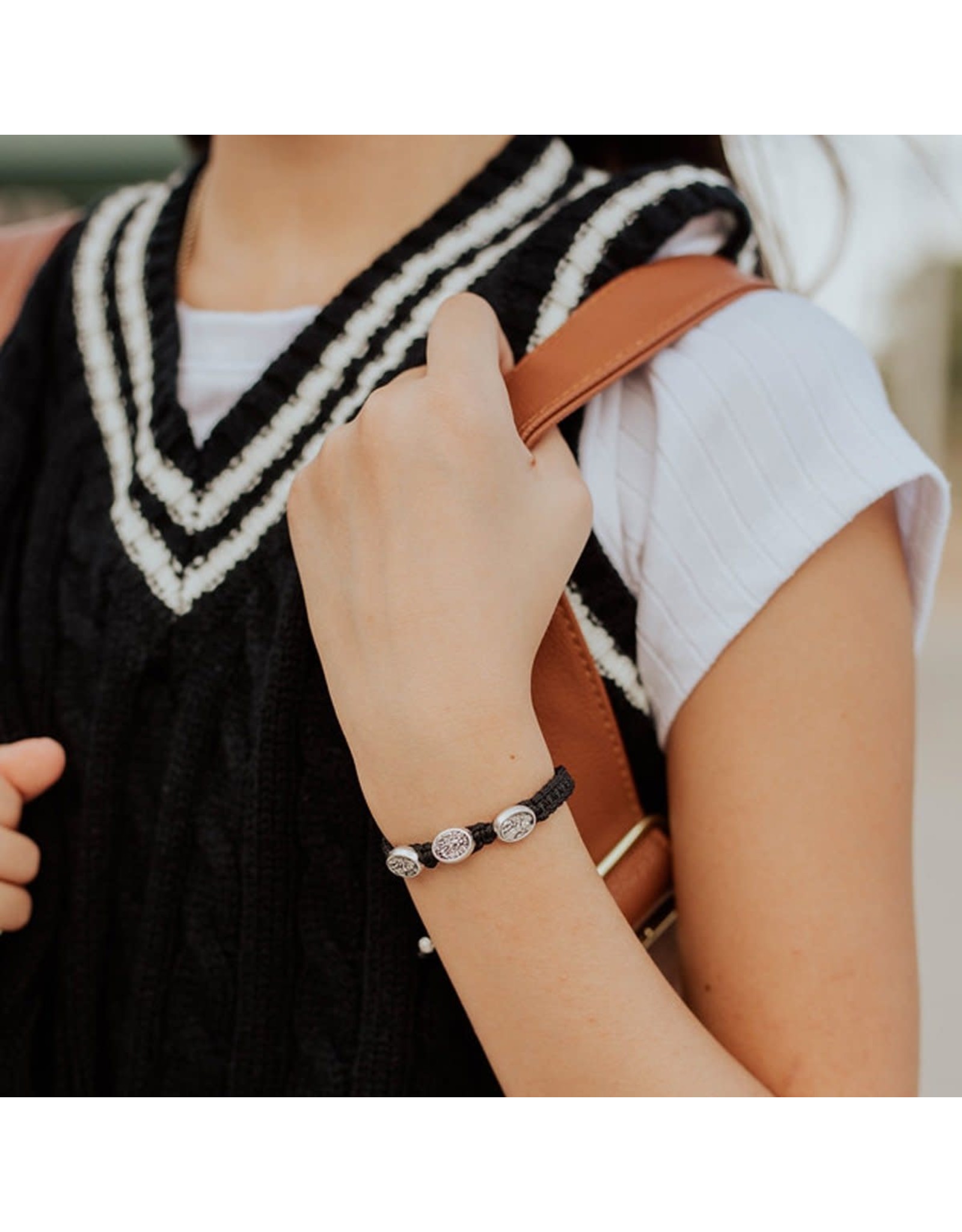 My Saint My Hero Bracelet - St. Michael Protection for Kids - Black/Silver