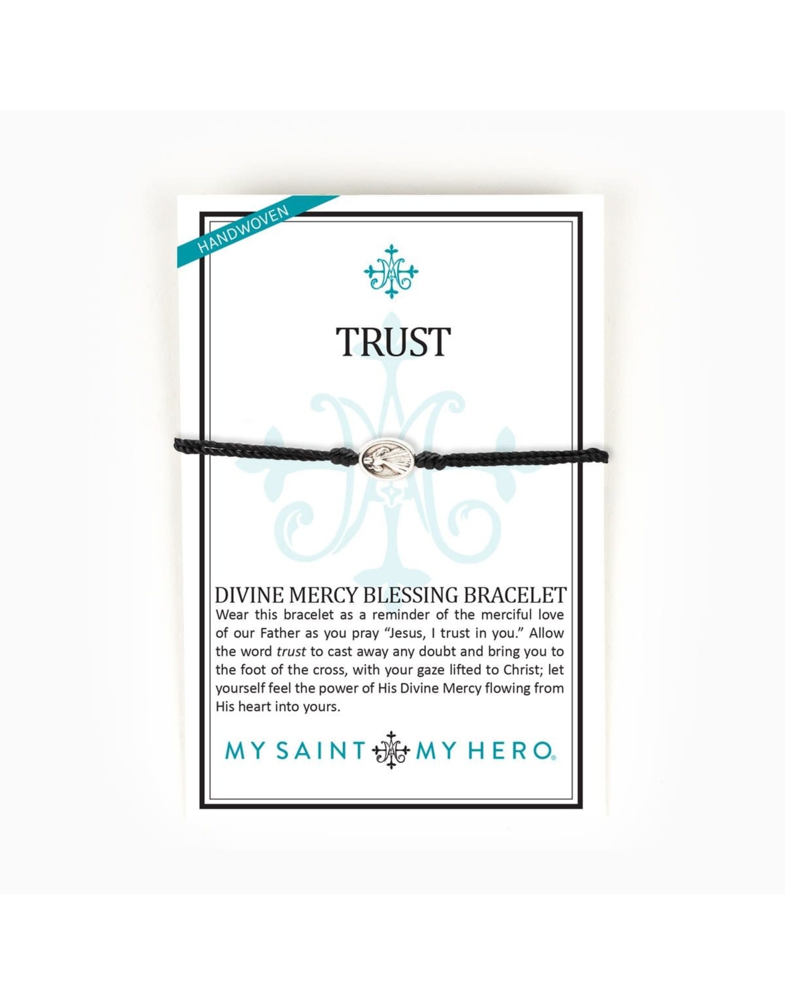 My Saint My Hero Bracelet - Trust - Divine Mercy - Black/Silver