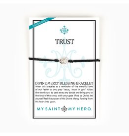 Bracelet - Trust - Divine Mercy - Black/Silver