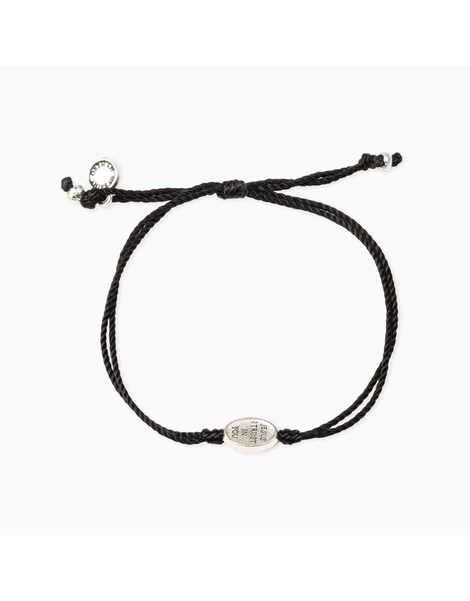 My Saint My Hero Bracelet - Trust - Divine Mercy - Black/Silver