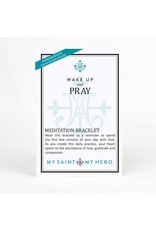 My Saint My Hero Bracelet - Wake Up & Pray - Silver/Eggplant/Rose Quartz