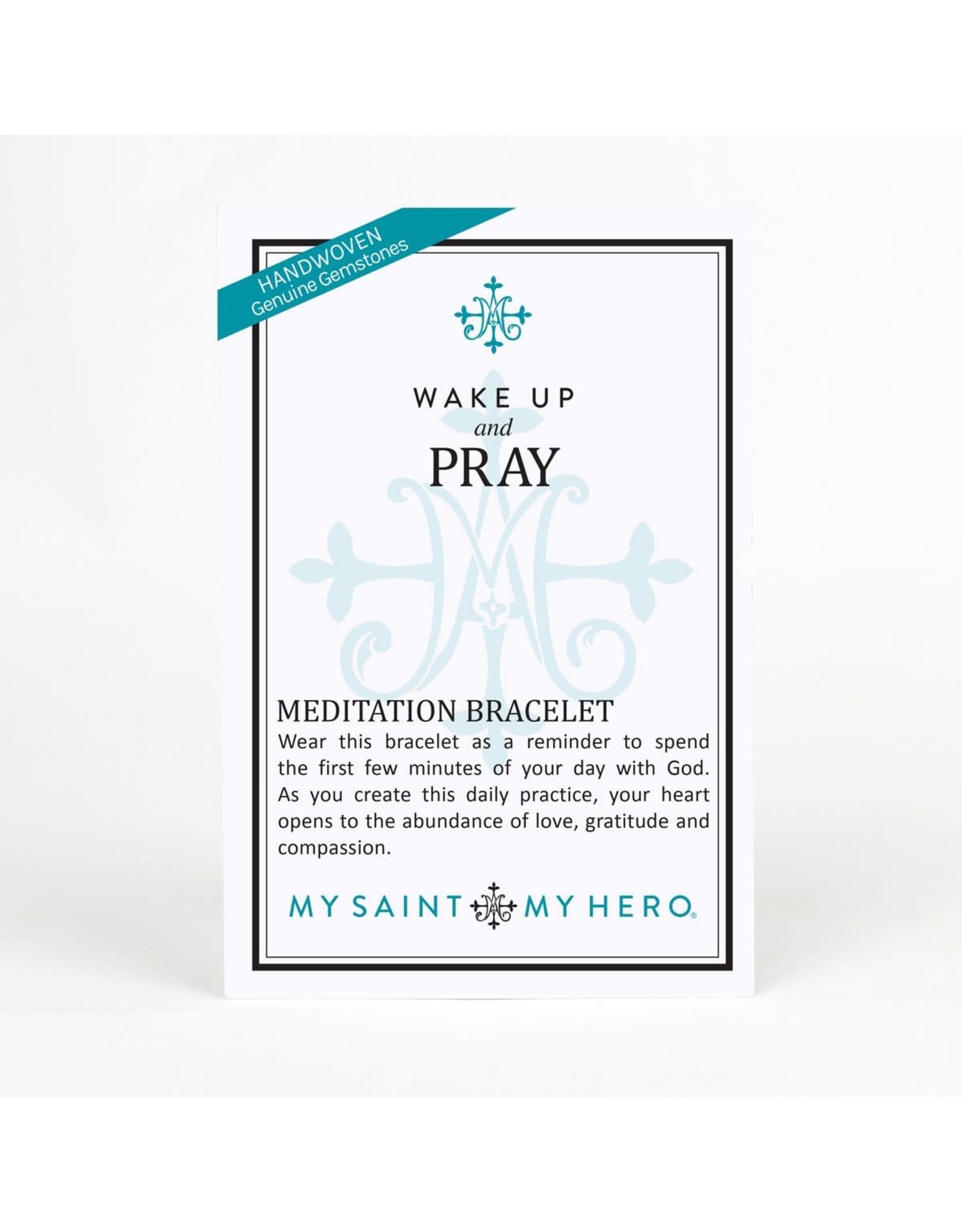 My Saint My Hero Bracelet - Wake Up & Pray - Silver/Eggplant/Rose Quartz