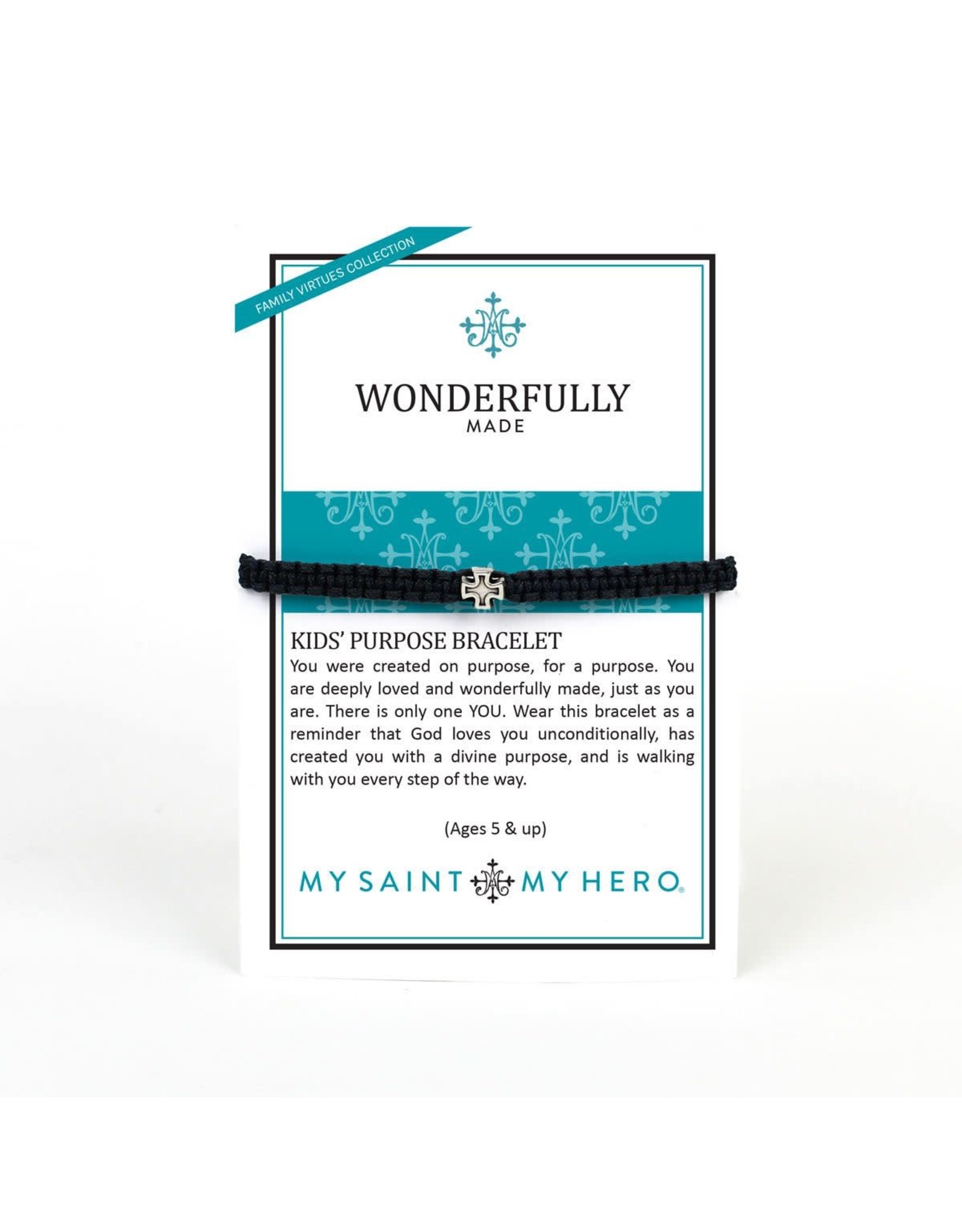 My Saint My Hero Bracelet - Wonderfully Made, Kid's Purpose - Silver/Rainbow