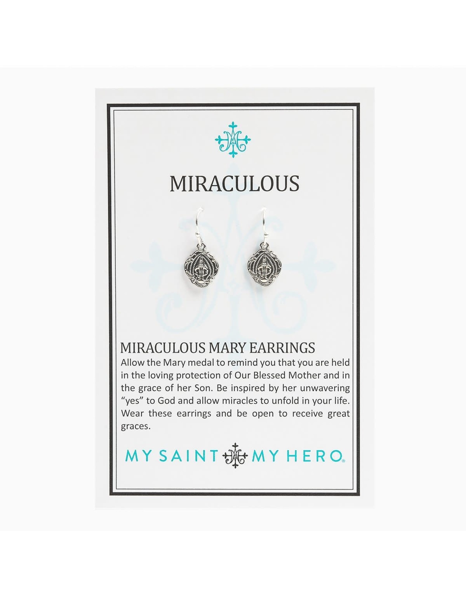 My Saint My Hero Earrings - Miraculous Mary - Silver