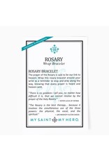 My Saint My Hero Miracles Rosary Wrap Bracelet - Blue/Pearl