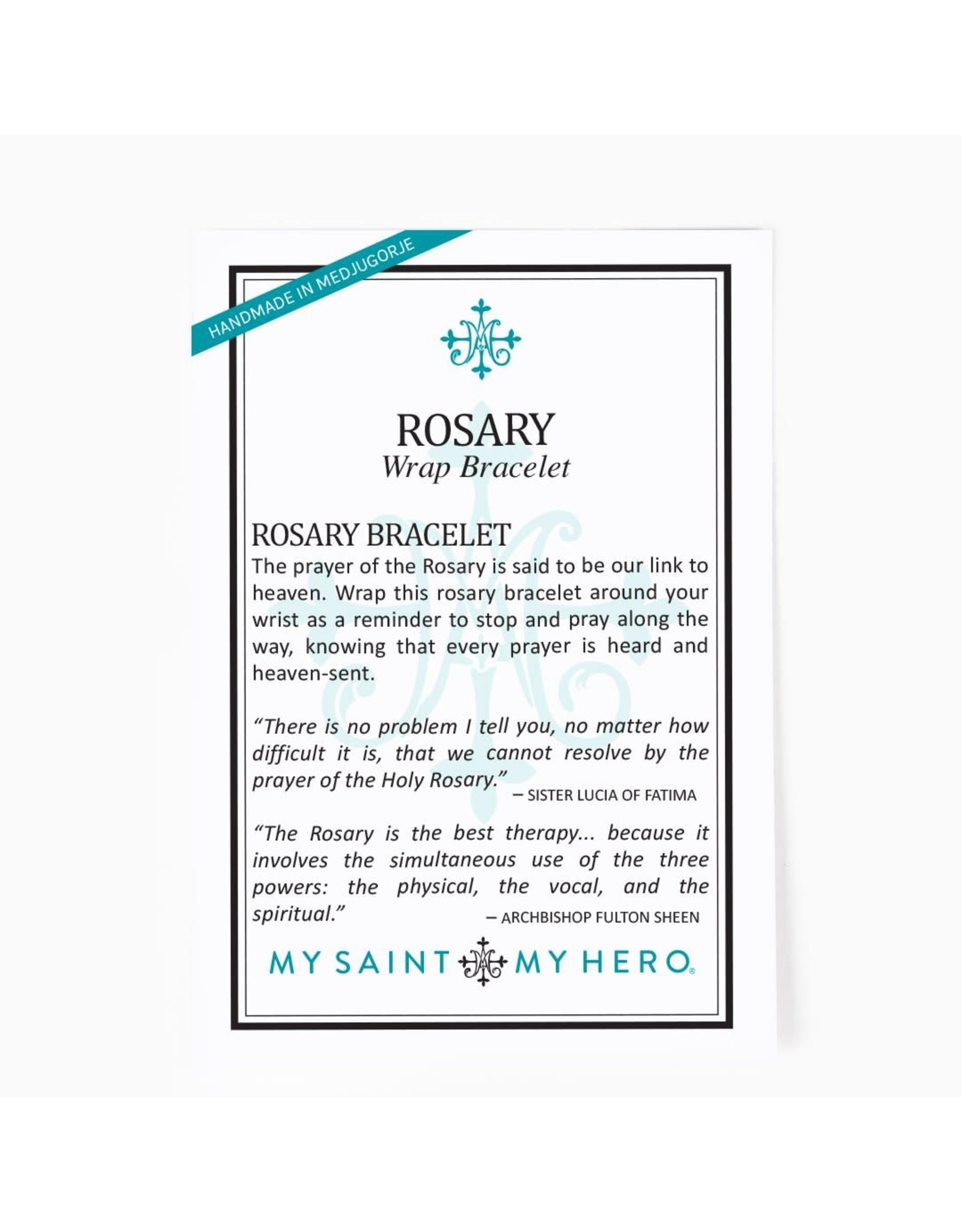 My Saint My Hero Miracles Rosary Wrap Bracelet - White/Pearl