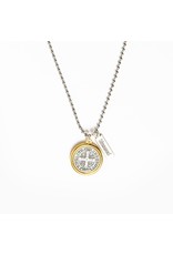 My Saint My Hero Necklace - Benedictine Blessing, Gold Rim (24" Chain)