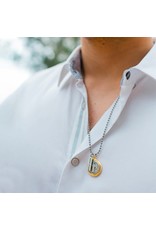 My Saint My Hero Necklace - Benedictine Blessing, Gold Rim (24" Chain)