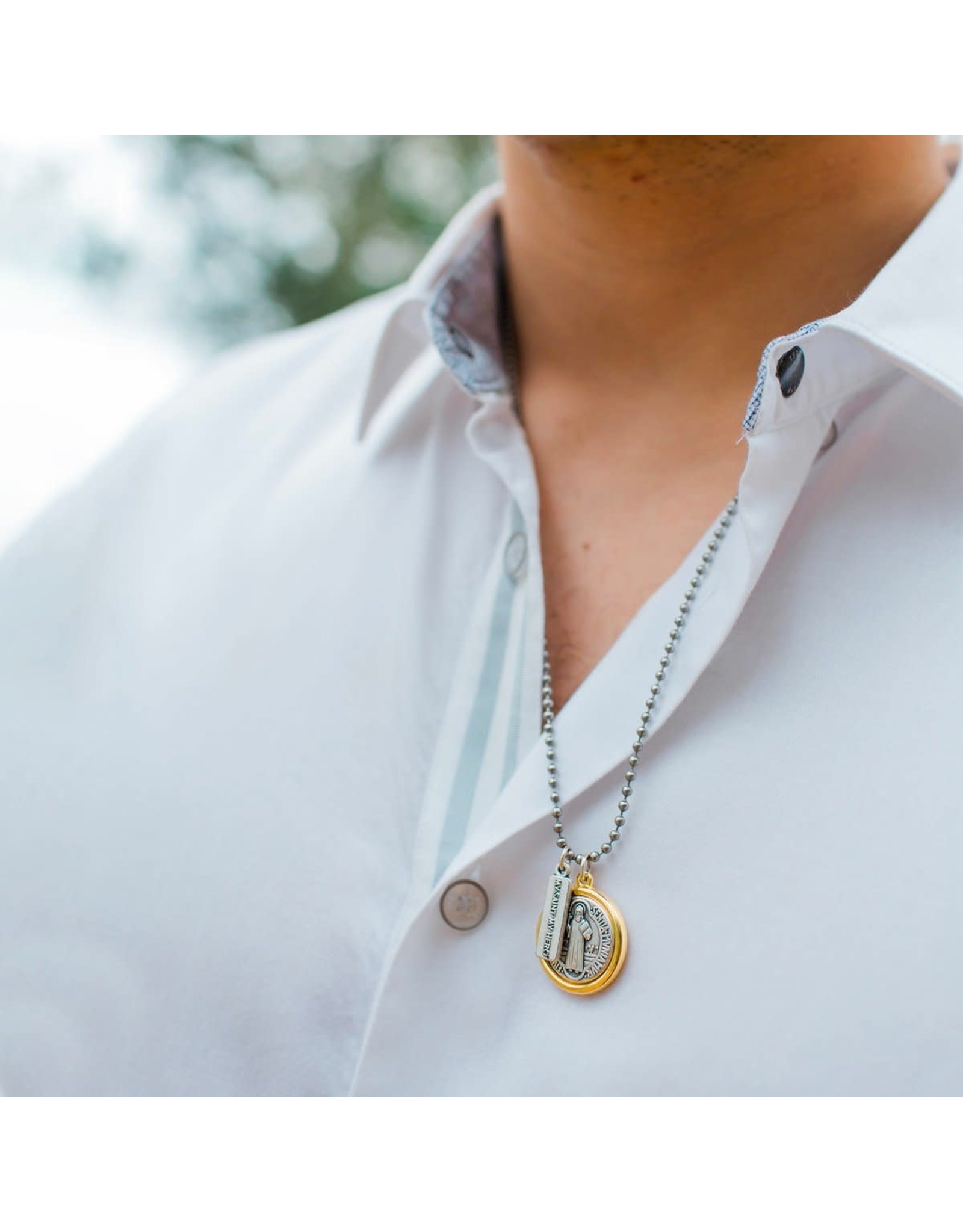 Necklace - Benedictine Blessing, Gold Rim