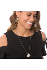 My Saint My Hero Necklace - Benedictine Blessing, Gold Rim (24" Chain)