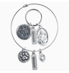 My Saint My Hero Pet Blessing (Bracelet & Dog/Cat Tag) Set - Silver