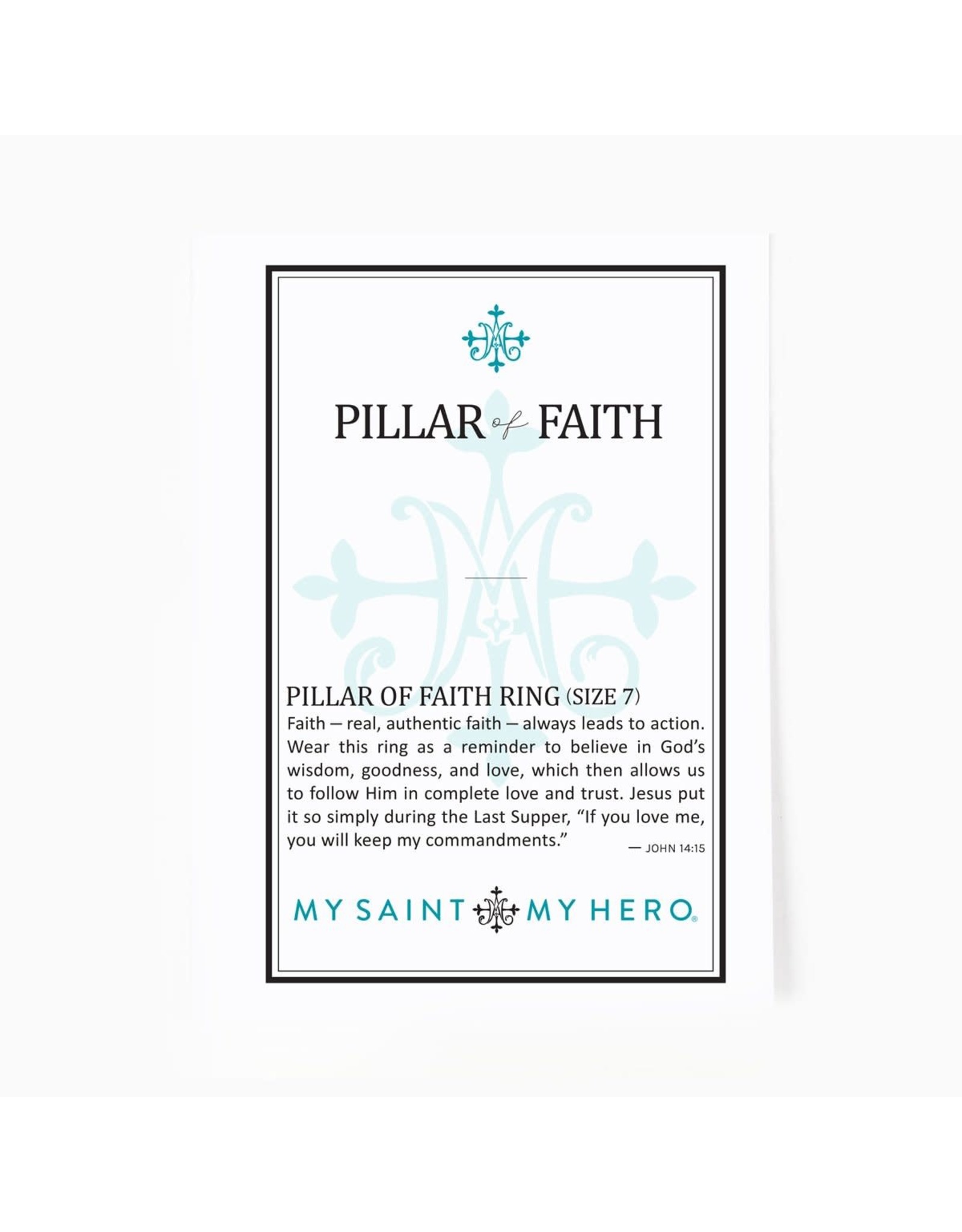 My Saint My Hero Ring - Pillar of Faith - Silver (Adjustable Size)