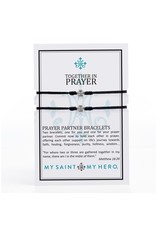 Set of 2 Bracelets - Together in Prayer - Silver/Black