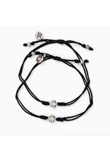 Set of 2 Bracelets - Together in Prayer - Silver/Black
