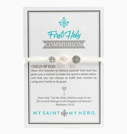 Bracelet - First Communion - White/White Pearl/Silver