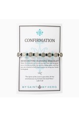 My Saint My Hero Confirmation Bracelet - Benedictine Blessing Black/Silver