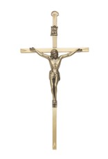 8" Engraved Brass Wall Crucifix